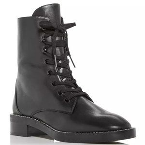 NWT Stuart Weitzman Sondra Shine Embellished Combat Boots, Sz 8